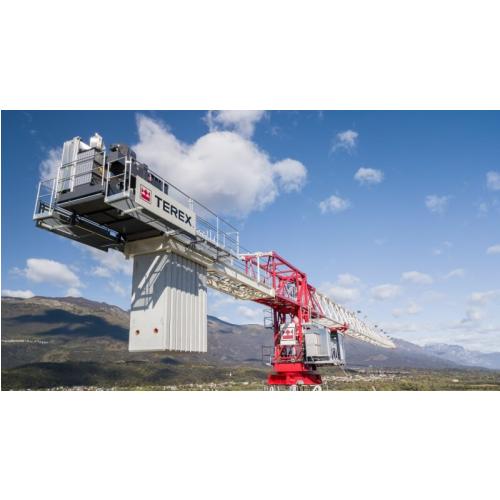 Kraftfull tornkran med lång räckvidd och hög kapacitet för krävande byggarbetsplatser.