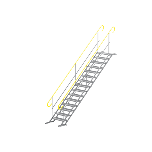 Tillfällig trapp med 15 steg, klarar höjdskillnad på max 3 meter.