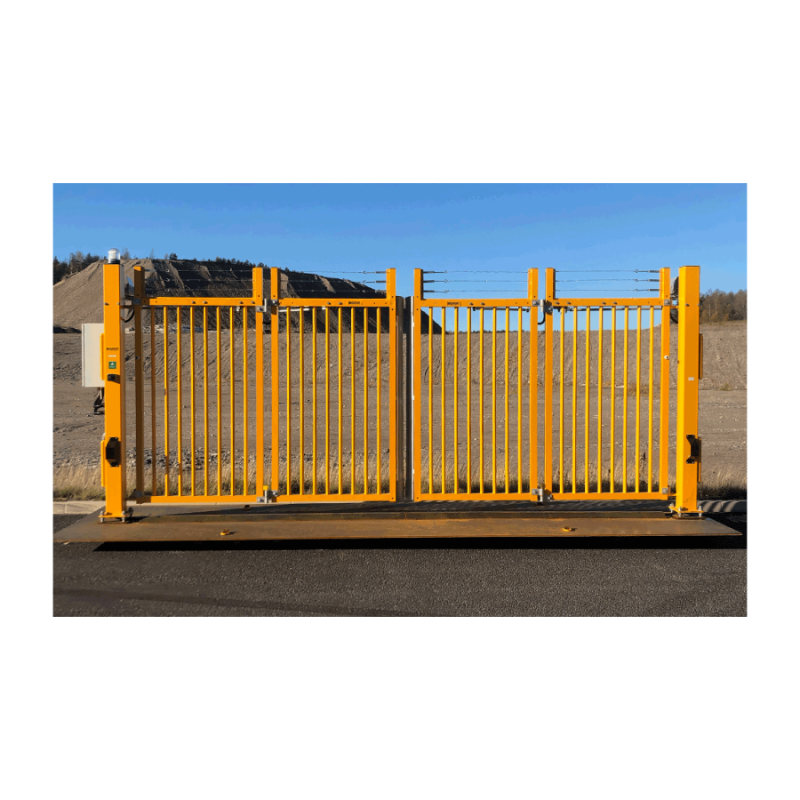 Motoriserad grind för effektiv in- och utfart. 5meter infartsbredd.