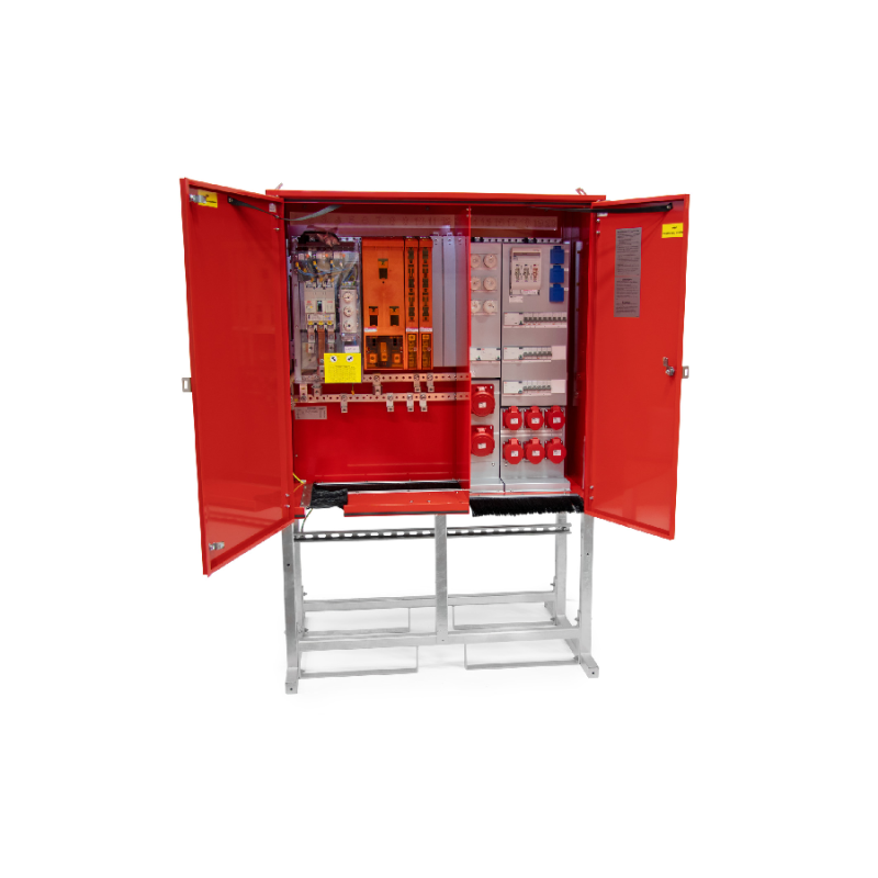 Kompakt huvudcentral för byggarbetsplatser med måttligt elbehov.